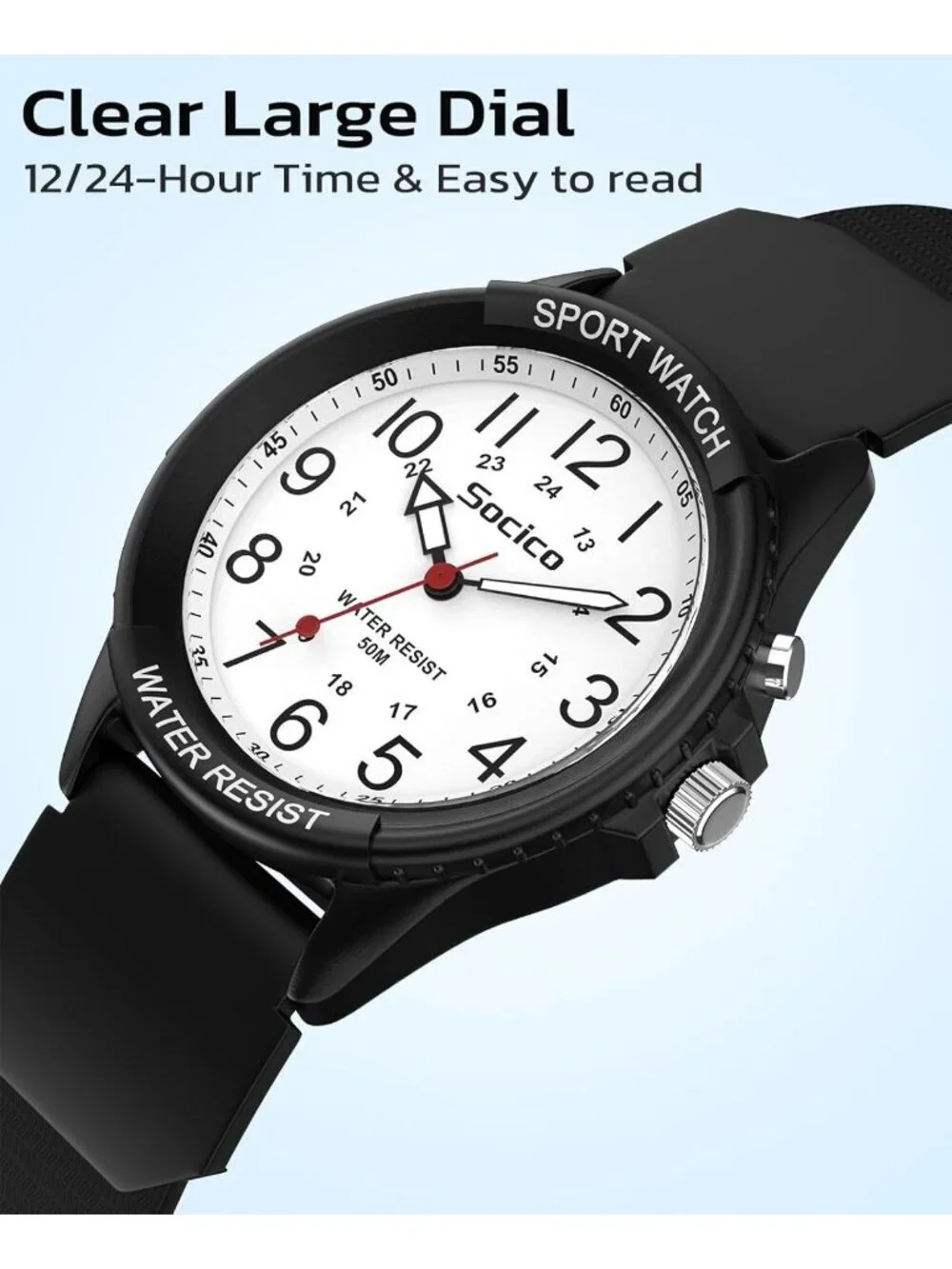 Unisex Black Analog Quartz Sports Military Waterproof Nurse Classic Wrist Watch